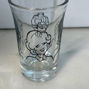 Golden Girls, Betty White, shot glass, black, vintage, bar, ladies night